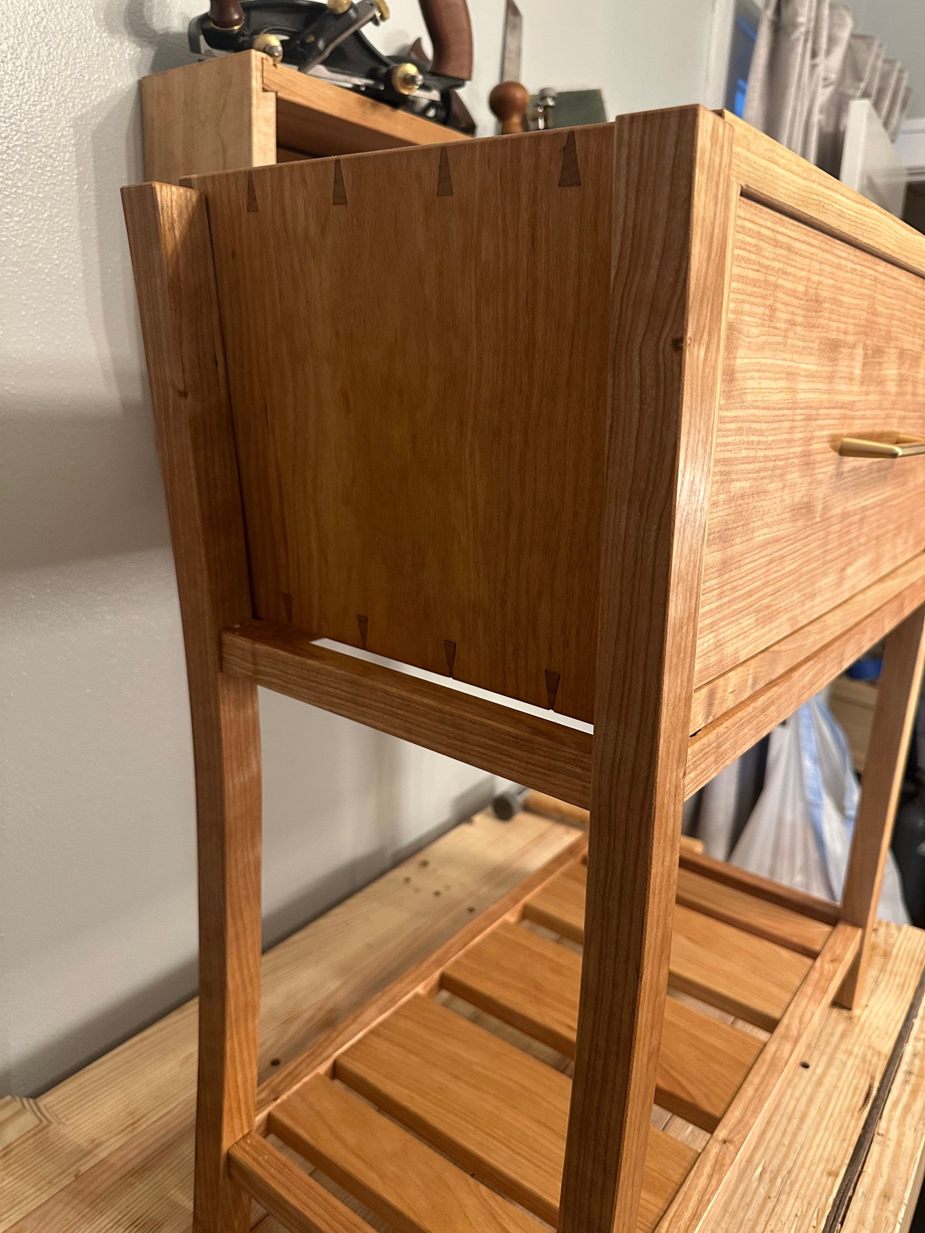 Custom wooden side table, solid wood side table by Goldthorne Studio